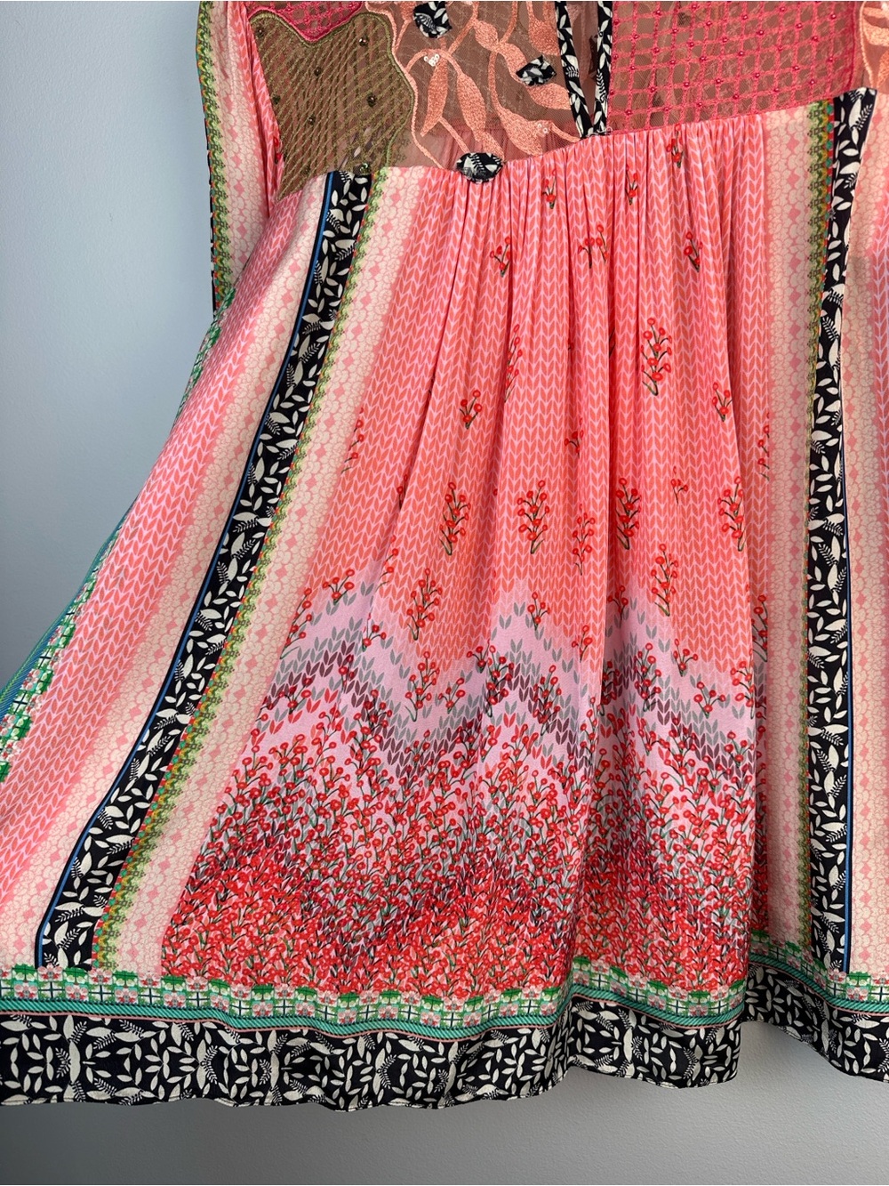 Bhanuni by Jyoti Rosario Embroidery Blouse SM Bohemian High Neck Long Sleeve Top - Picture 16 of 16